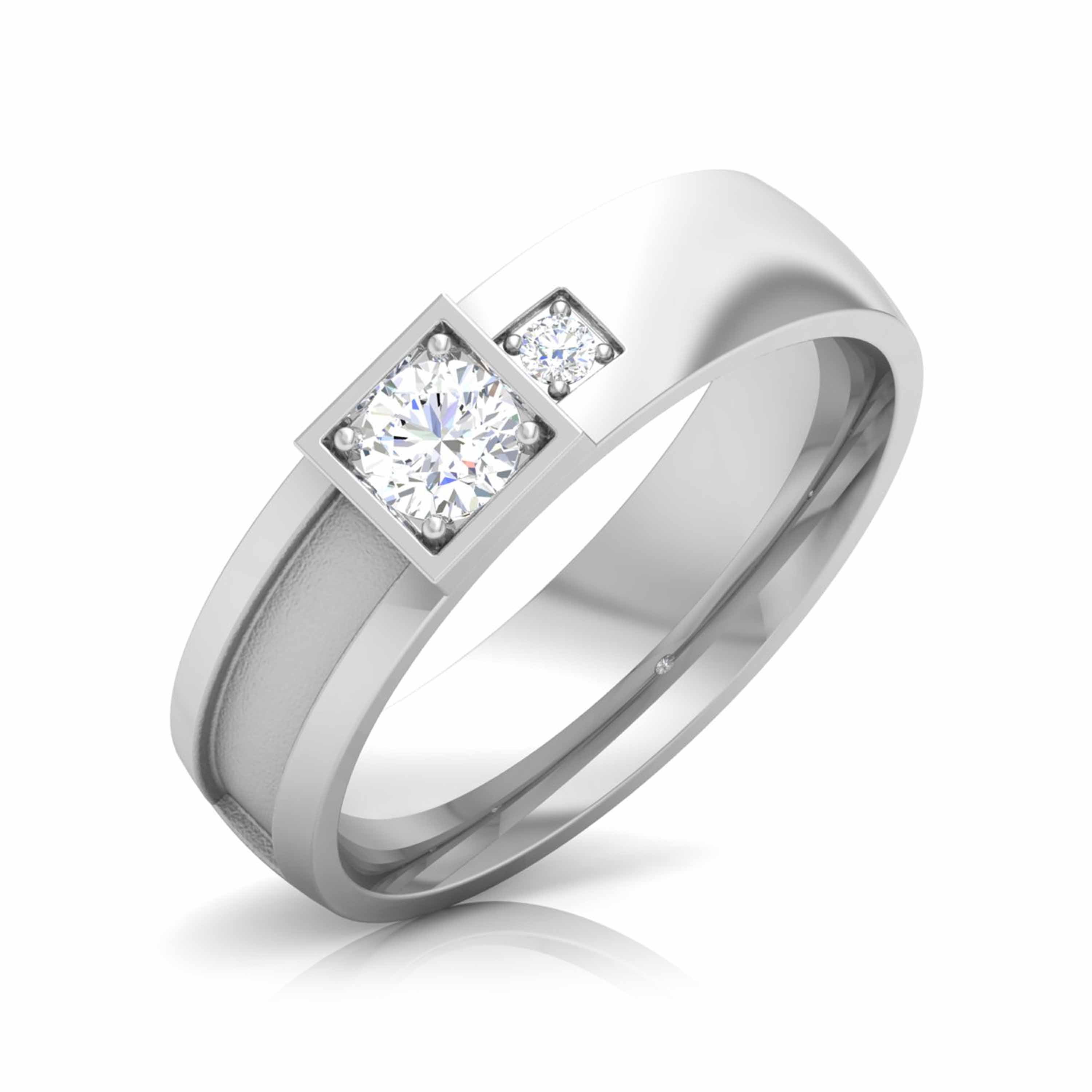 Platinum Couple Rings with Curves JL PT 451